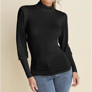 Turtleneck Long Sleeve Top - Black or Red